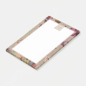 Antike Rustikale Blumenmuster Post-it Klebezettel (angewinkelt)