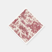 Antike rustikale französische Toile-Rot & Beige Serviette (Ecke)