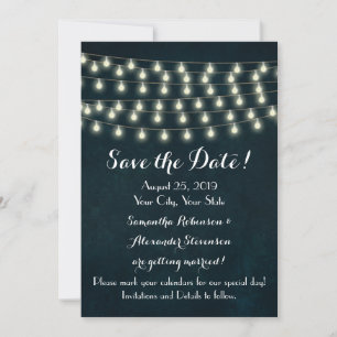 Antike rustikale Lichterketten Hochzeitsdekoration Save The Date