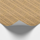 Antike rustikale Notenblätter Geschenkpapier (Ecke)