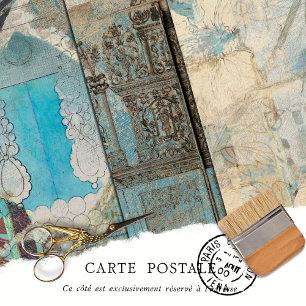 Antike rustikale Textur-Decoupage-Möbel Geschenkpapier Set