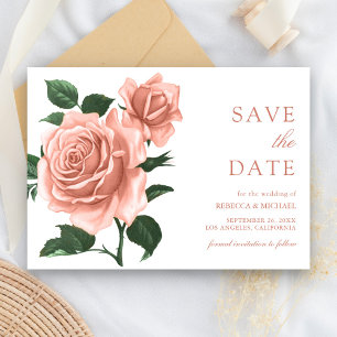 Antike Rustikale Verstaubte Pfirsich Rosen Hochzei Save The Date