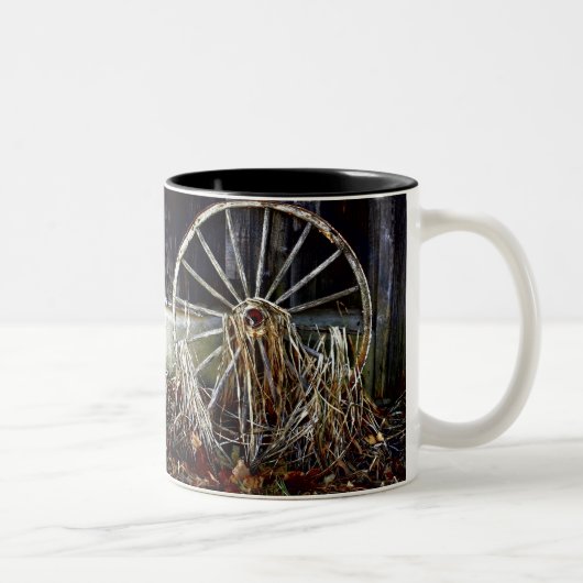 Antike Rustikale Wagenrad Tasse Ländliche Kunst (Rechts)