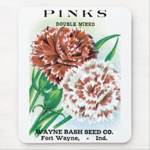 Antike Samentüten-Kunst, Nelken Blumen Mousepad