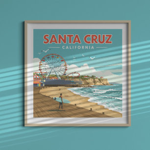 Antike Santa Cruz Kalifornien Poster