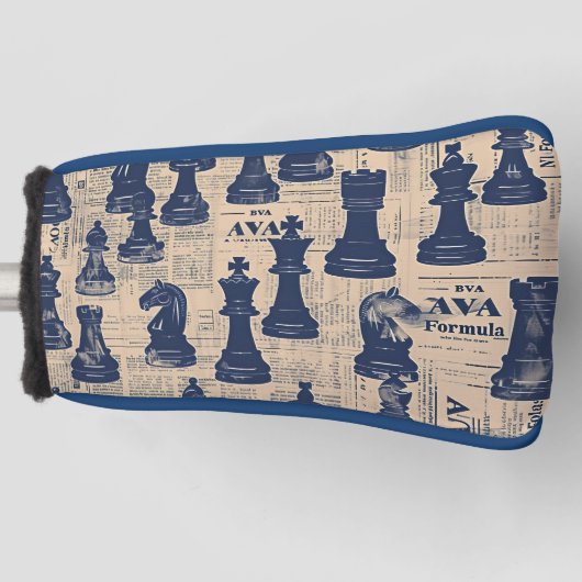 Antike Schachfigur Golf Headcover (Vorderseite)