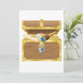 Antike Schatztruhe - Einladungen (Stehend Vorderseite)