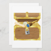 Antike Schatztruhe - Einladungen (Vorne/Hinten)