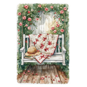 Antike Schaukel mit Quilt Charme im Rosenlook Magnet