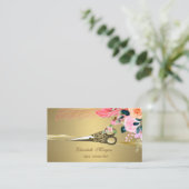 Antike Schere Blumen Feder Faux Gold  Visitenkarte (Stehend Vorderseite)