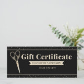 Antike Schere Friseur-Geschenkgutschein (Stehend Vorderseite)