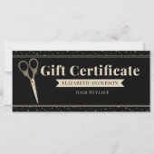 Antike Schere Friseur-Geschenkgutschein (Vorderseite)