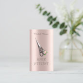 Antike Schere Haar Roségold Visitenkarte (Stehend Vorderseite)