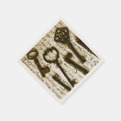 Antike Schlüssel Serviette (Ecke)