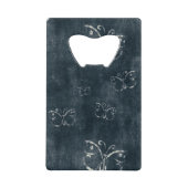 Antike Schmetterlinge auf dunkelblau Geldbeutel Flaschenöffner (Vorderseite)