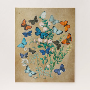 Antike Schmetterlinge und Motive Puzzle