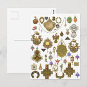 Antike Schmuckstücke Vintage Kunst Illustrationen  Postkarte (Vorne/Hinten)