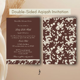 Antike Schokoladenbraun und Beige Old Money Aqiqah Einladung