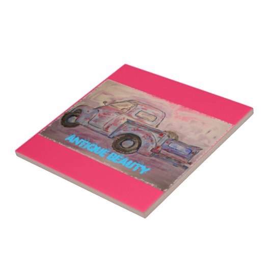 Antike Schönheitsblauer LKW Fliese (Seite)