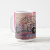 Antike Schönheitsblauer LKW Kaffeetasse (Vorderseite Links)