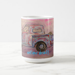 Antike Schönheitsblauer LKW Kaffeetasse