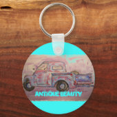 Antike Schönheitsblauer LKW Schlüsselanhänger (Vorderseite)