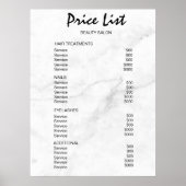 Antike Schönheitssalon-Preisliste Poster (Vorne)