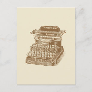 Antike Schreibmaschine Braun Schreibmaschine Postkarte