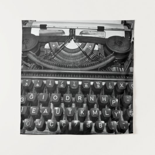 Antike Schreibmaschine, die im Korrespondenzverkeh Wandteppich (Vorderseite)