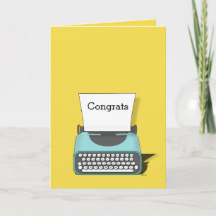 Antike Schreibmaschine Einfache "Text" Gratulation Karte