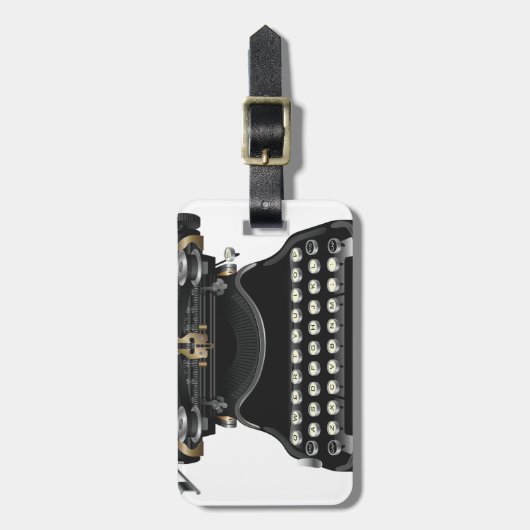 Antike Schreibmaschine Gepäckanhänger (Vorderseite vertikal)