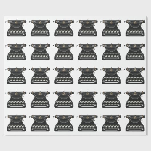 Antike Schreibmaschine Geschenkpapier (Flach)