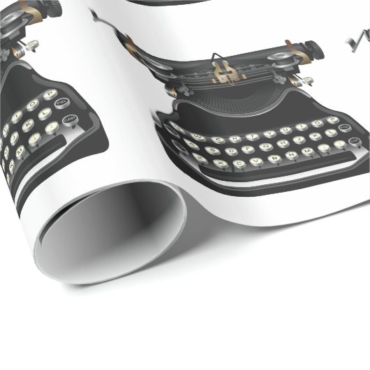 Antike Schreibmaschine Geschenkpapier (Rolleneckpunkt)