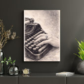 Antike Schreibmaschine mit Diamantring – Romantisc Poster