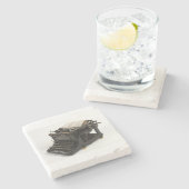 Antike Schreibmaschine Steinuntersetzer (Seitenansicht)