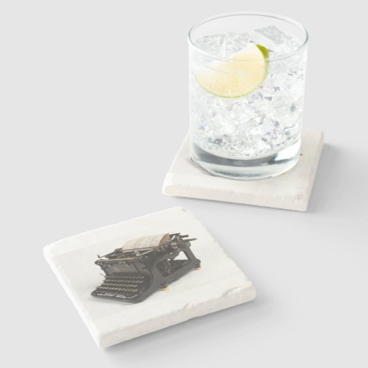 Antike Schreibmaschine Steinuntersetzer (Seitenansicht)