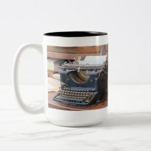 Antike-Schreibmaschine-Tasse Zweifarbige Tasse