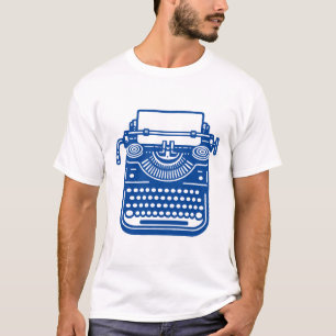 Antike Schreibmaschine - Tiefblau T-Shirt