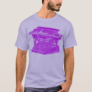 Antike Schreibmaschine - Violett T-Shirt