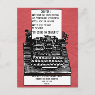 Antike Schreibmaschinen-Postkarte Einladungspostkarte