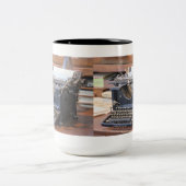 Antike Schreibmaschinen-Tasse Zweifarbige Tasse (Mittel)