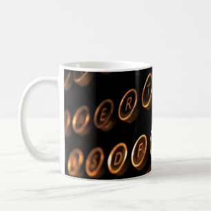 Antike Schreibmaschinentasten Kaffeetasse