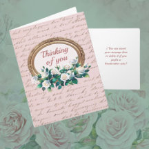 Antike Schrift - Vintage-Rosen - Ich denke an Dich