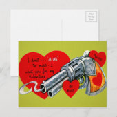 Antike Schusswaffe zum Valentinstag Postkarte (Vorne/Hinten)