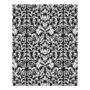 Antike Schwarz-Weiß-Damask-Lace-Brokat Poster