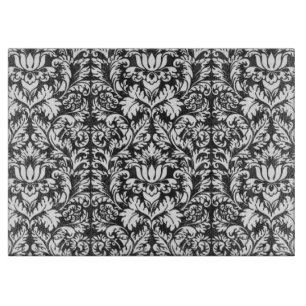 Antike Schwarz-Weiß-Damask-Lace-Brokat Schneidebrett