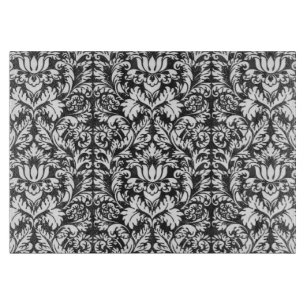 Antike Schwarz-Weiß-Damask-Lace-Brokat Schneidebrett
