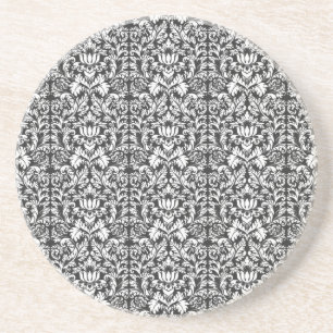 Antike Schwarz-Weiß-Damask-Lace-Brokat Untersetzer