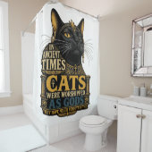 Antike Schwarze Katze Haltung Duschvorhang (Beispiel)