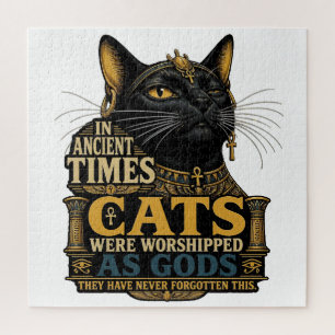 Antike Schwarze Katze Haltung Puzzle